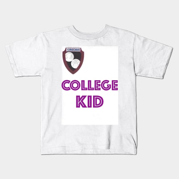 COLLEGE KID.PURPLE Kids T-Shirt by ClassConsciousCrew.com